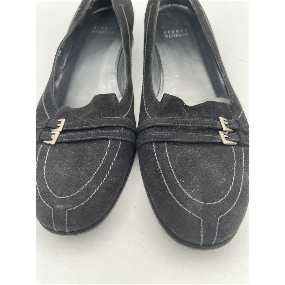 Stuart Weitzman Shoes Womans Black Suede Slip on size 8.5 Spain‎ Comfort Shoes
